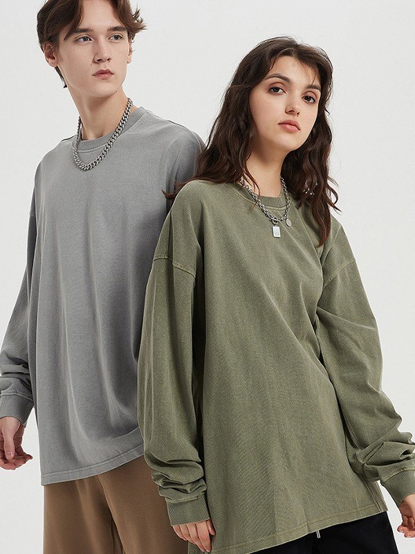 EMMIOL Unisex Vintage Wash Crew Neck Sweatshirt