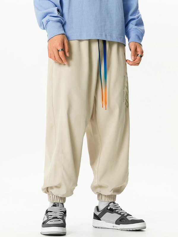 EMMIOL Pantalones jogger casuales sueltos con estampado de letras para hombre