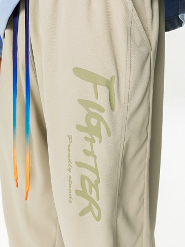 EMMIOL Pantalones jogger casuales sueltos con estampado de letras para hombre