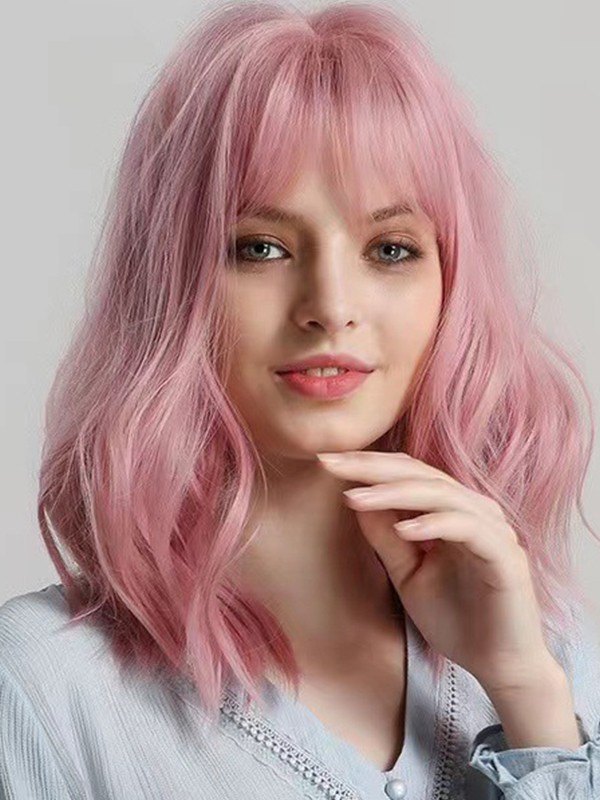 EMMIOL Pink Wave Curly Hair Wig