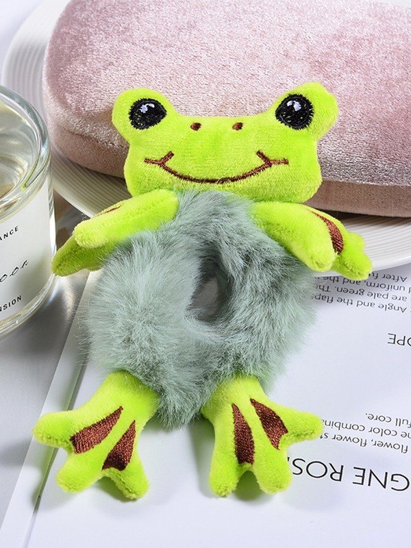 EMMIOL Cartoon-Frosch-Muster Fuzzy Scrunchie