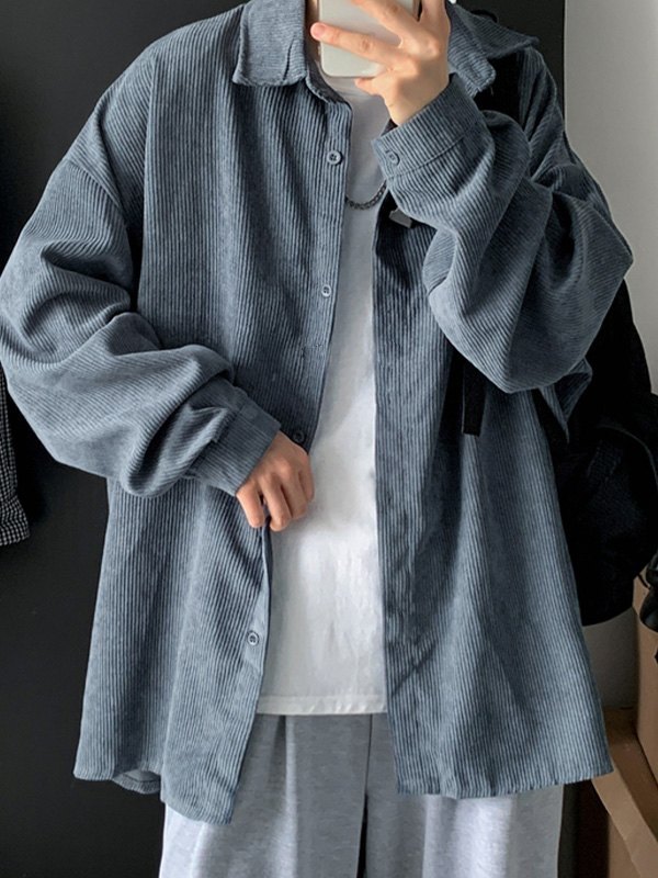 EMMIOL Men's Casual Corduroy Long Sleeve Shirt