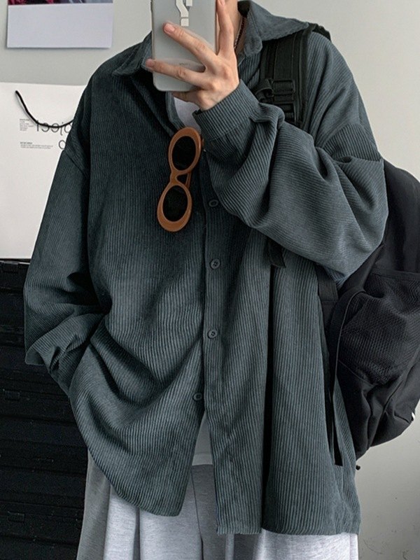 EMMIOL Men's Casual Corduroy Long Sleeve Shirt