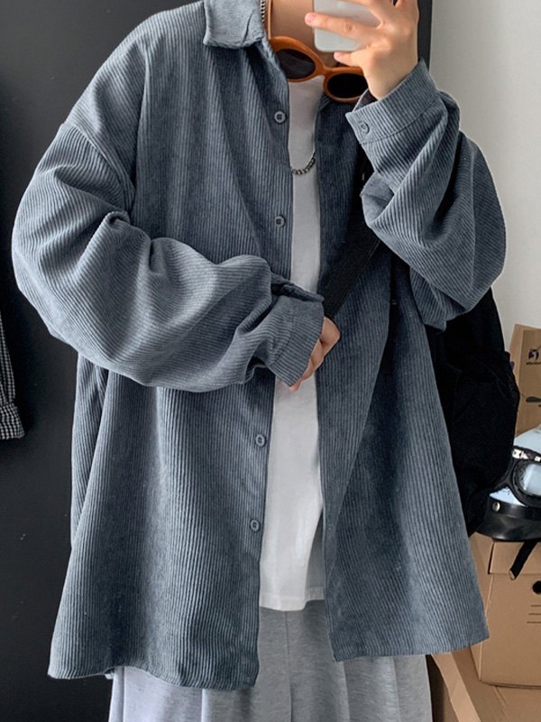 EMMIOL Men's Casual Corduroy Long Sleeve Shirt