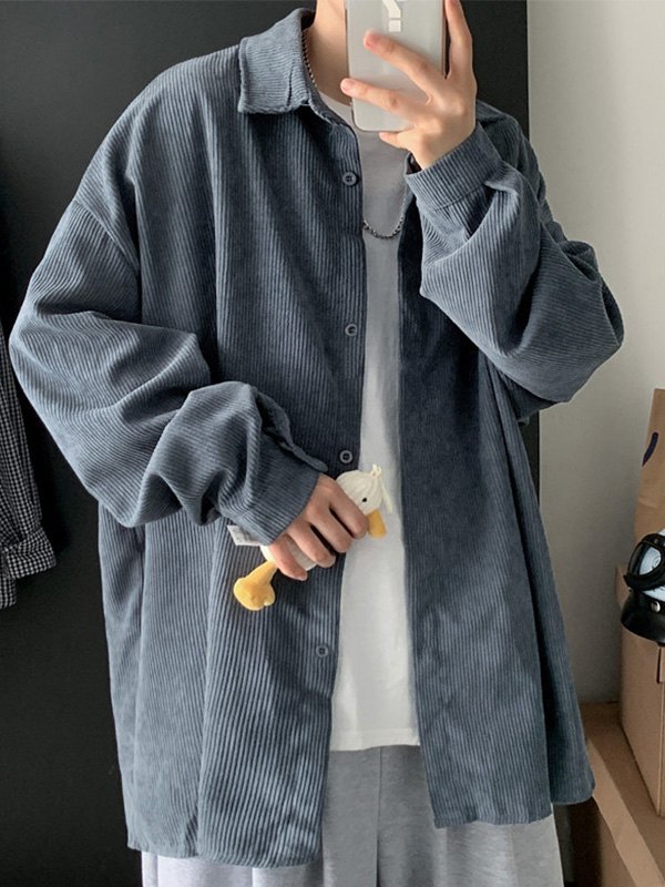 EMMIOL Men's Casual Corduroy Long Sleeve Shirt