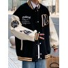 EMMIOL Bestickte College-Jacke mit Knöpfen für Herren