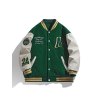 EMMIOL Bestickte College-Jacke mit Knöpfen für Herren