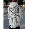 EMMIOL Unisex Loose Fit Spiderweb Graphic Hoodie
