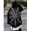 EMMIOL Unisex Loose Fit Spiderweb Graphic Hoodie