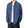 EMMIOL Men's Washed Long Sleeve Denim Shirt