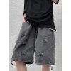 EMMIOL Men's Drawstring Distressed Denim Shorts