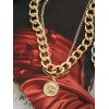 EMMIOL Collar de cadena gruesa con dije de moneda de doble capa
