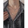 EMMIOL Men's Double Layer Beads Faux Pearl Necklace