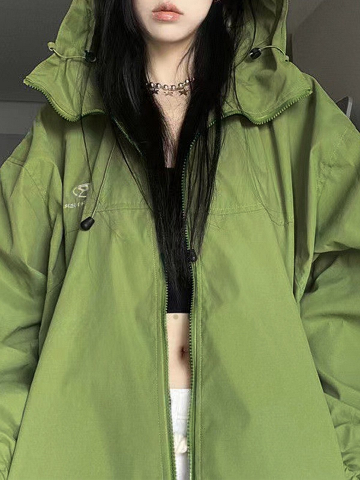 4022 Green Hooded Coat main image 1