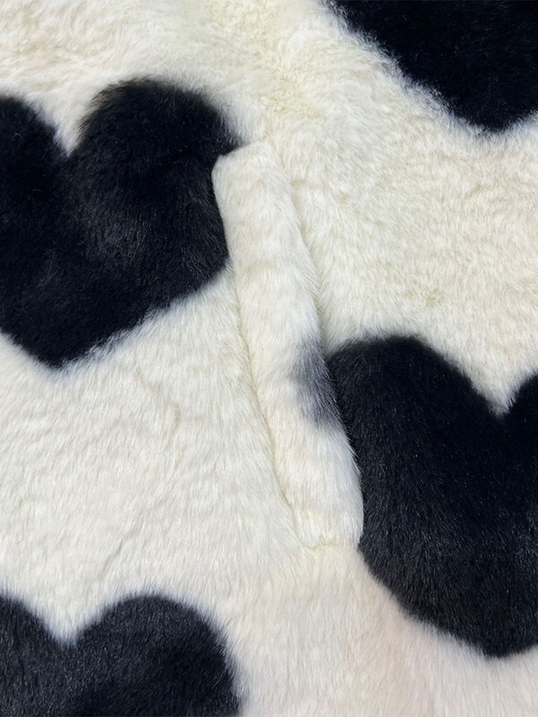 EMMIOL Chaqueta difusa con cremallera y estampado de corazones