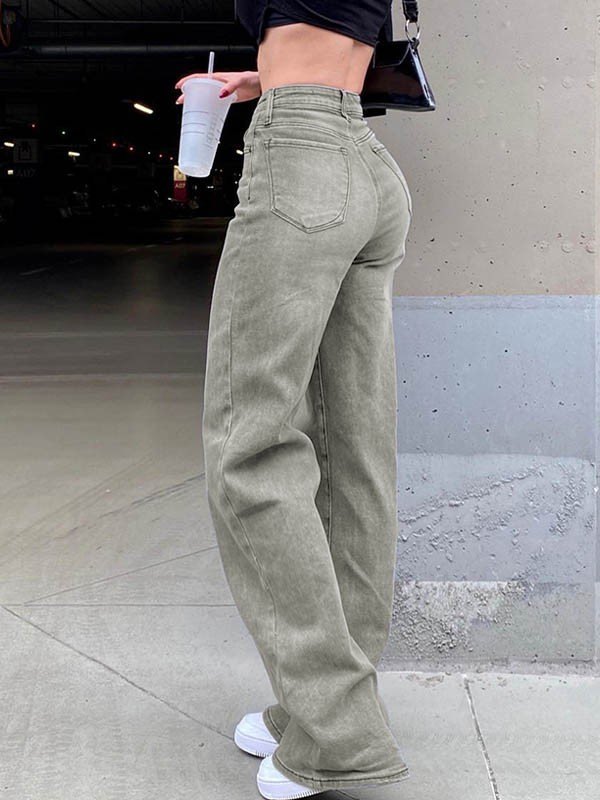 EMMIOL Light Wash Green Boyfriend Jeans