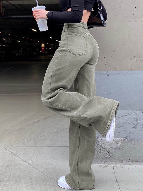 EMMIOL Light Wash Green Boyfriend Jeans