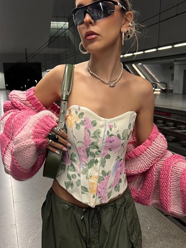 EMMIOL Crew Neck Pullover Striped Knit Sweater