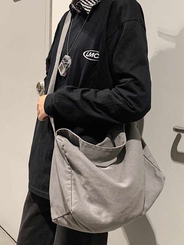 EMMIOL Bolso bandolera simple de lona lavada