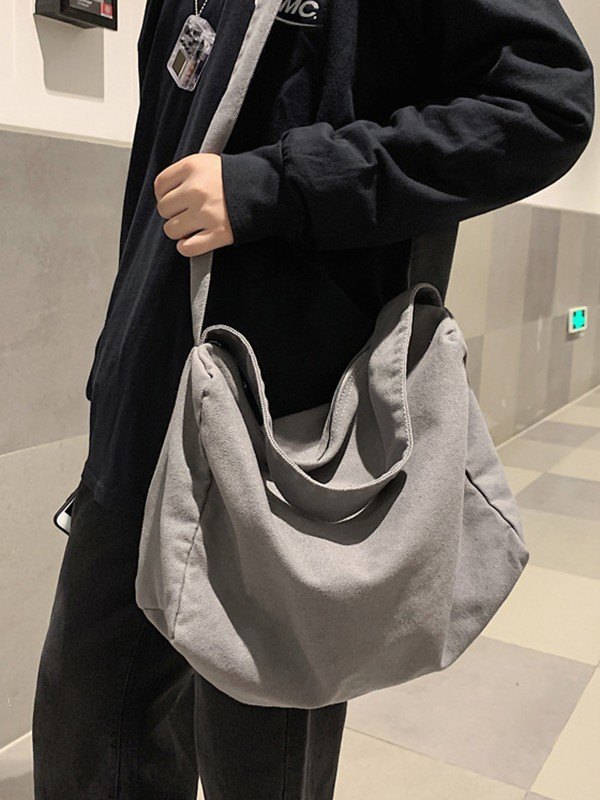 EMMIOL Bolso bandolera simple de lona lavada