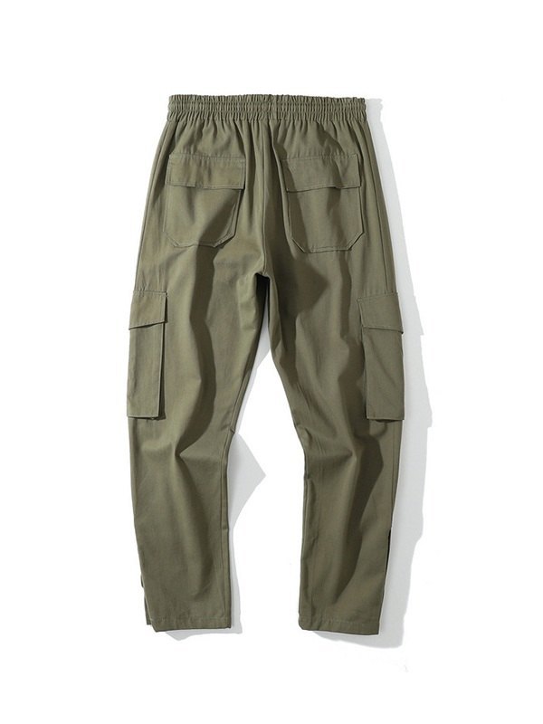 Emmiol Free shipping 2023 Men's Technique Buttoned Cargo Pants Green XL