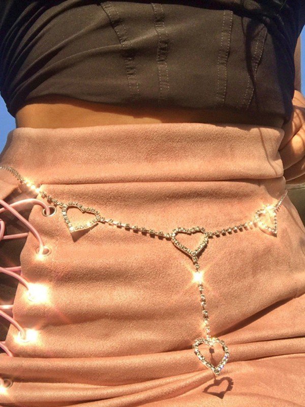 EMMIOL Rhinestone Heart Belly Chain