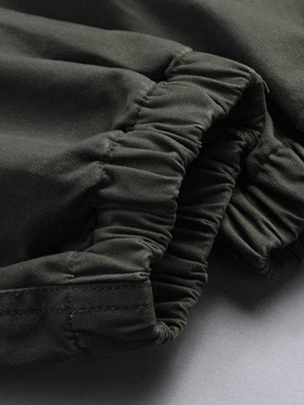EMMIOL Pantalones cargo tipo jogger con detalle de tiras para hombre