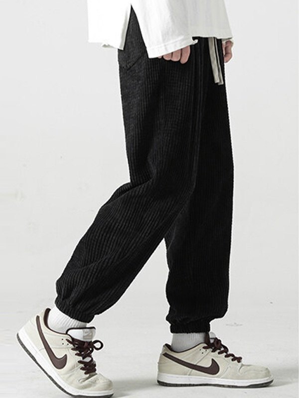 EMMIOL Pantalones jogger casuales de pana para hombre