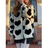 EMMIOL Chaqueta difusa con cremallera y estampado de corazones