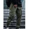 EMMIOL Pantalones cargo tipo jogger con detalle de tiras para hombre