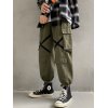 EMMIOL Pantaloni cargo larghi a righe incrociate da uomo