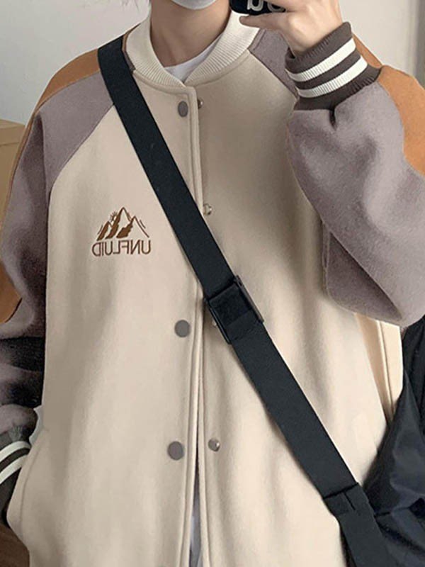 EMMIOL Men's Color Block Varsity Jacket