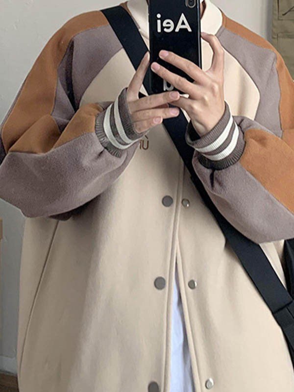 EMMIOL Men's Color Block Varsity Jacket