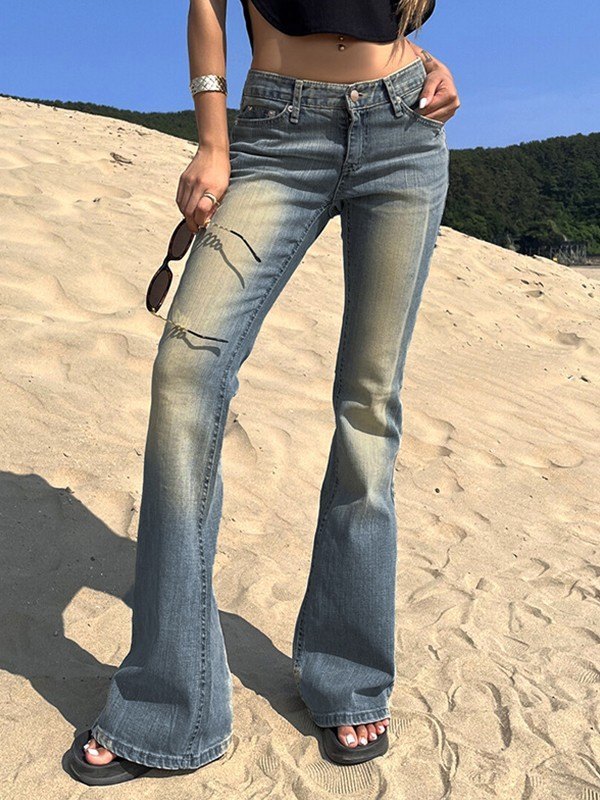 EMMIOL 90s Vintage Y2K Flare Jeans