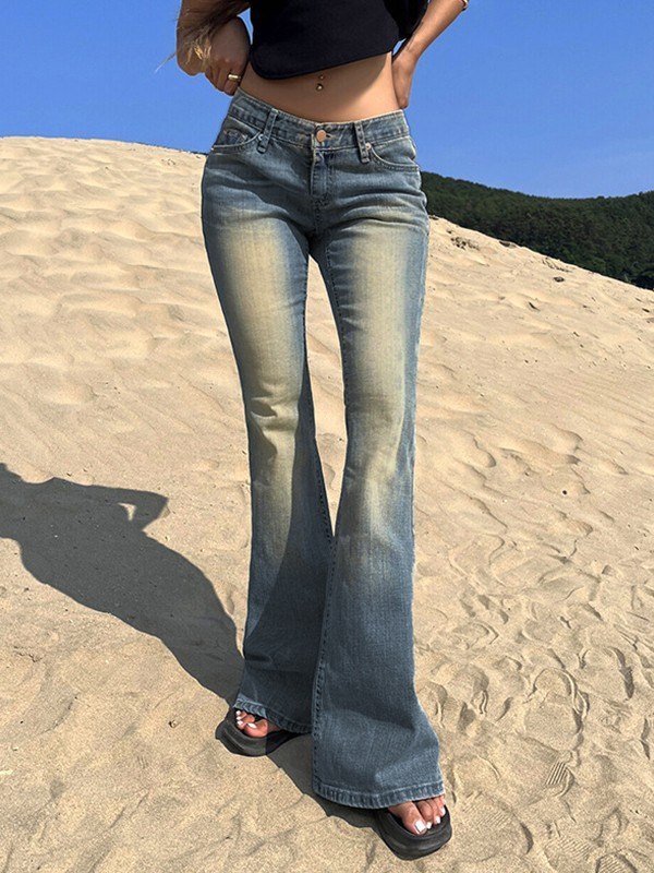 EMMIOL 90s Vintage Y2K Flare Jeans