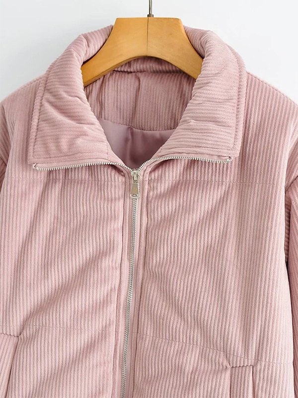 EMMIOL Gefütterte Cordjacke mit Reißverschluss