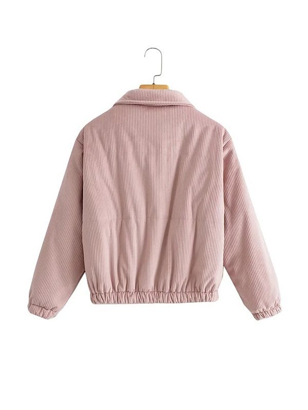 EMMIOL Gefütterte Cordjacke mit Reißverschluss