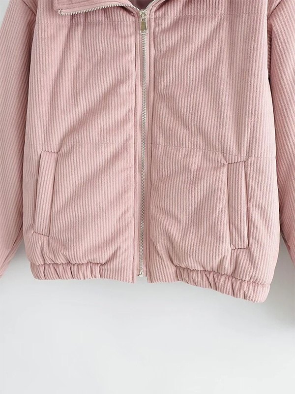 EMMIOL Gefütterte Cordjacke mit Reißverschluss