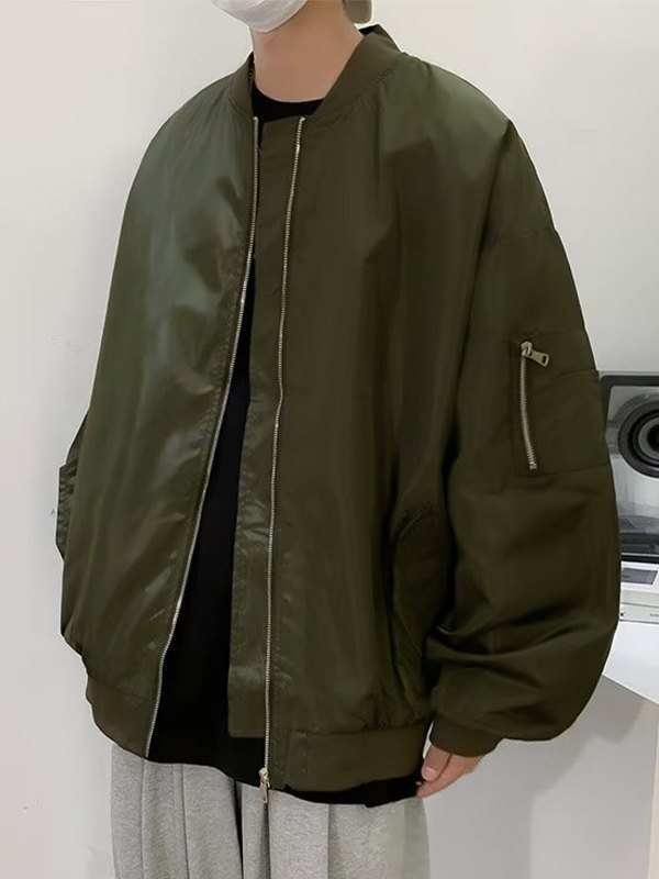 EMMIOL Men's Back Letter Embroidered Bomber Jacket