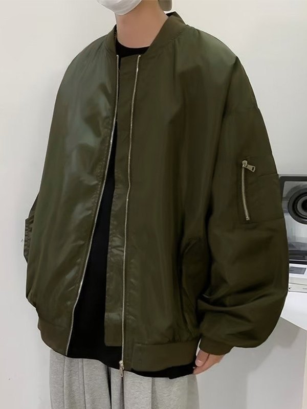 EMMIOL Men's Back Letter Embroidered Bomber Jacket