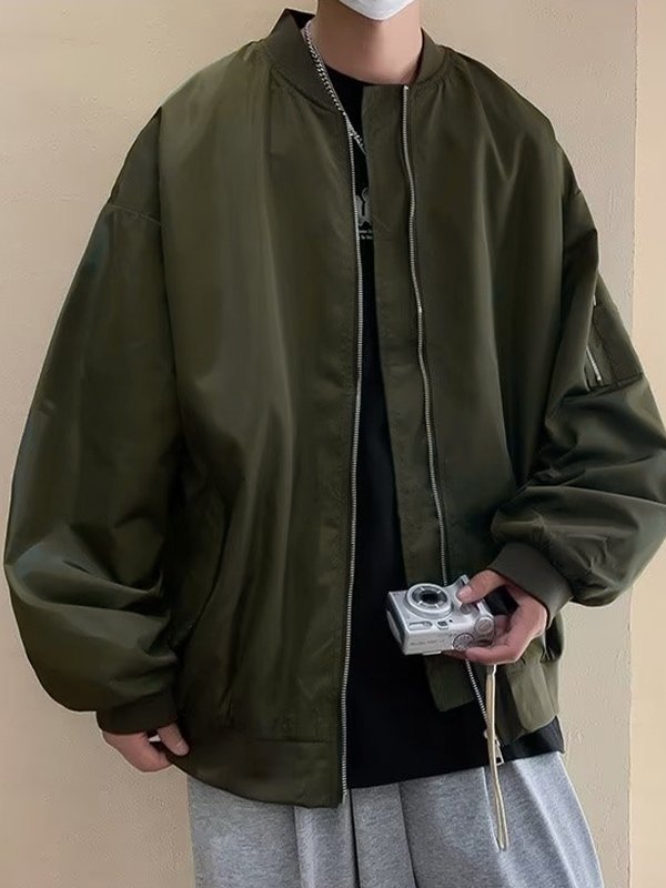 EMMIOL Men's Back Letter Embroidered Bomber Jacket