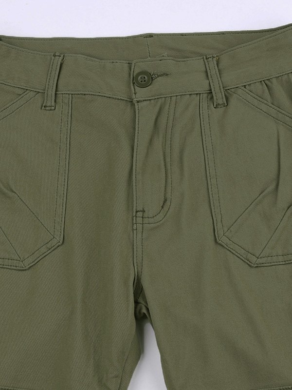 Emmiol Free shipping 2023 Gray Straight Leg Y2K Cargo Jeans Gray S in