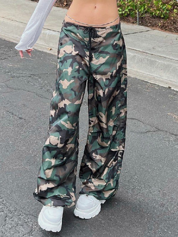 EMMIOL Camo Print Straight Leg Cargo Pants