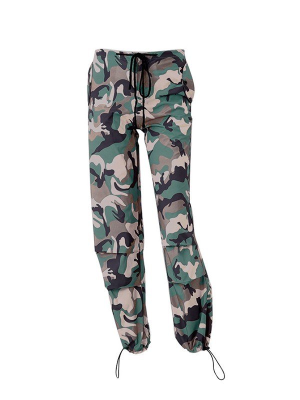 EMMIOL Camo Print Straight Leg Cargo Pants