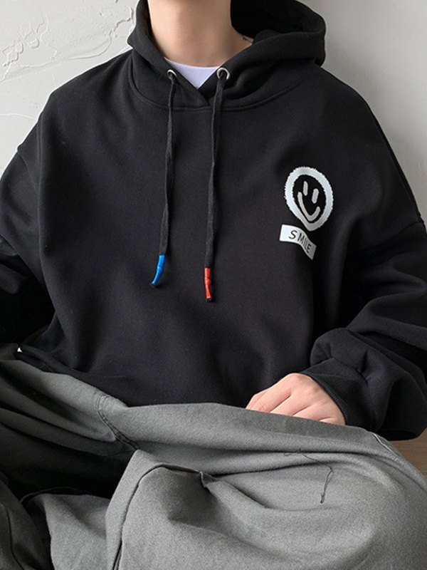 EMMIOL Men's Smile Logo Graphic Hoodie