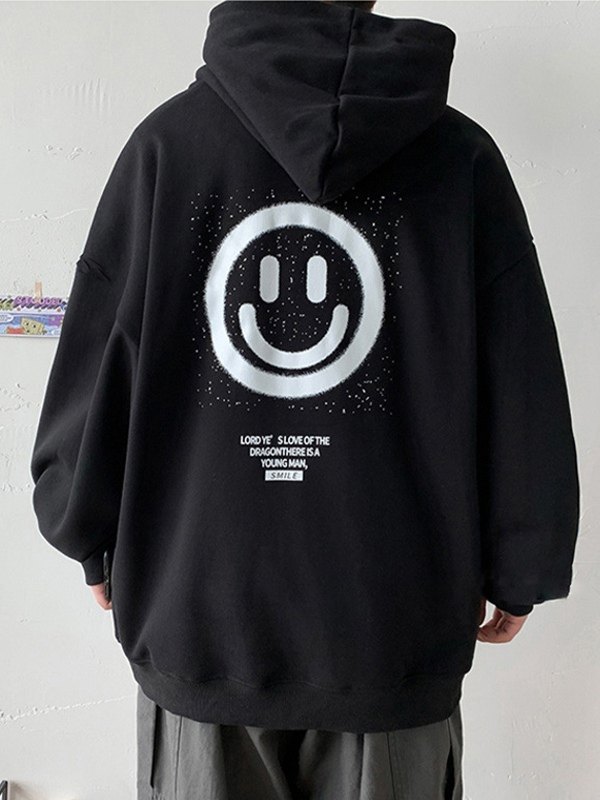 EMMIOL Men's Smile Logo Graphic Hoodie