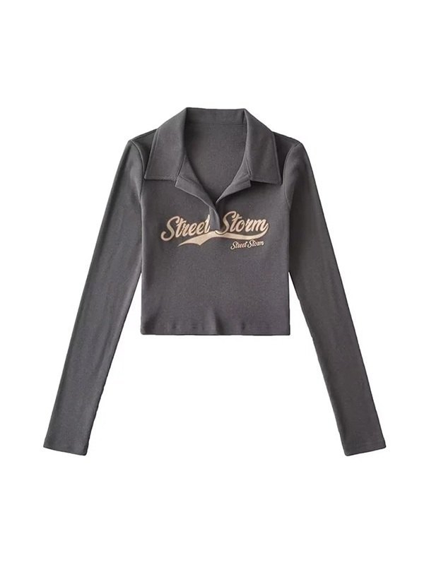 EMMIOL Street Storm Graphic Knit Crop Top