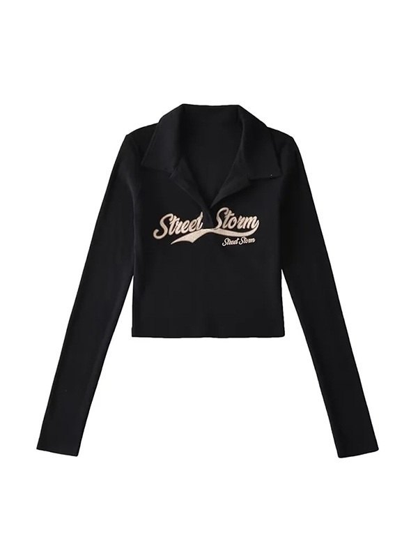 EMMIOL Street Storm Graphic Knit Crop Top