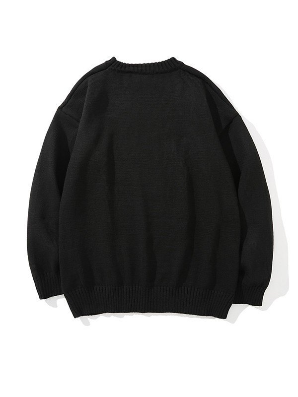 2022 Men's Lightning Statue Graphic Pullover Sweater Black XL In