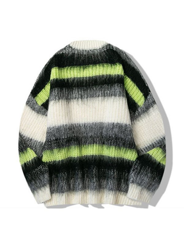 EMMIOL Jersey de hombre vintage a rayas en contraste